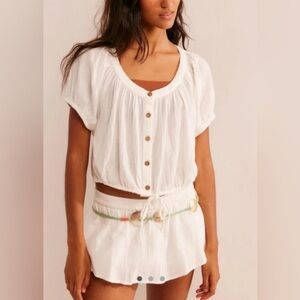New Free People, Kerrie Bloomer Set, Large in Ivory